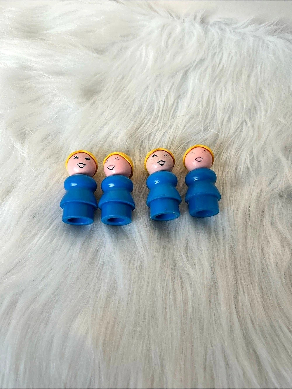 One Fisher-Price Vintage Little People Blue Body with Blonde Hair Figure